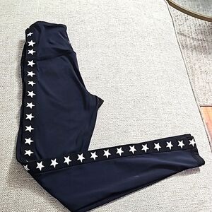 Strut This leggings High Rise Super Stretchy black white stars os